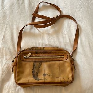 Alviero Martini: 1A Classe- Geographic Print Crossbody Purse